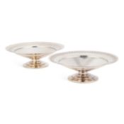 TWO ART DECO MAPPIN & WEBB SILVER-PLATED TAZZAS