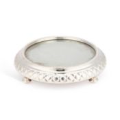 A LATE VICTORIAN SILVER-PLATED MIRRORED PLATEAU