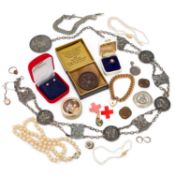 A GROUP OF COSTUME JEWELLERY