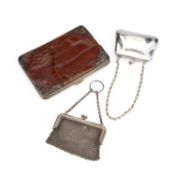 A SILVER-MOUNTED MESH PURSE