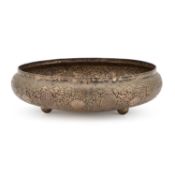 A LARGE INDIAN BOWL PROBABLY SILVER