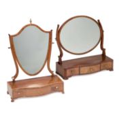 TWO GEORGIAN STYLE MAHOGANY TOILET MIRRORS EARLY 20TH CENTURY