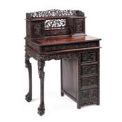 A CHINESE HARDWOOD DESK 19TH CENTURY