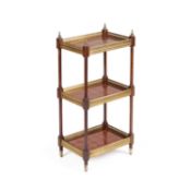 A FRENCH GILT-METAL MOUNTED PARQUETRY ETAGERE