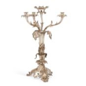 A FINE AND LARGE 19TH CENTURY SILVER-PLATED CENTREPIECE