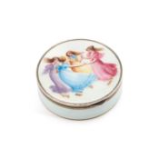 A FINE GERMAN SILVER AND ENAMEL TABLE BOX