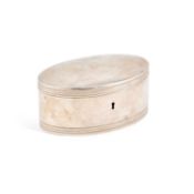 A GERMAN SILVER TEA CADDY