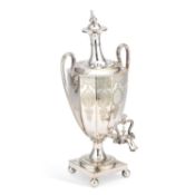 A LATE 19TH CENTURY SILVER-PLATED TEA URN