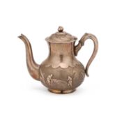 A CHINESE SILVER TEAPOT