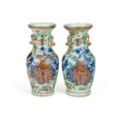 A PAIR OF CHINESE PORCELAIN VASES 19TH CENTURY