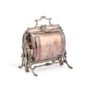 A VICTORIAN SILVER-PLATED MUFFIN WARMER