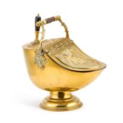 A VICTORIAN BRASS COAL BUCKET