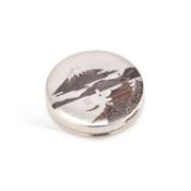 A JAPANESE SILVER COMPACT EARLY 20TH CENTURY