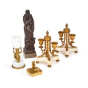 A 19TH CENTURY GILT-METAL NOVELTY DESK PIECE