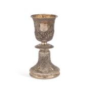 A LARGE 19TH CENTURY CHINESE SILVER GOBLET