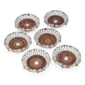 A GOOD SET OF SIX 19TH CENTURY SILVER-PLATED COASTERS