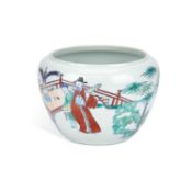 A CHINESE DOUCAI PORCELAIN JARDINIÈRE