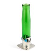 ARCHIBALD KNOX (1864-1933) FOR LIBERTY & CO A TUDRIC PEWTER AND ENAMEL VASE