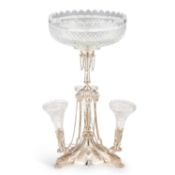 A LARGE VICTORIAN SILVER-PLATED CENTREPIECE