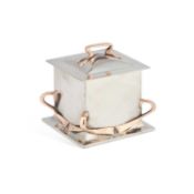 DAVID VEASEY FOR LIBERTY & CO, A VERY RARE TUDRIC PEWTER AND COPPER BISCUIT BOX