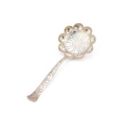 AN AMERICAN STERLING SILVER SIFTER SPOON