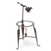 A 19TH CENTURY WROUGHT IRON LARK SPIT