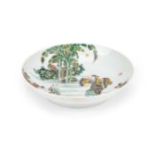 A CHINESE FAMILLE VERTE SAUCER DISH