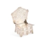 A 19TH CENTURY RUSSIAN SILVER THRONE SALT