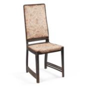 AN AUSTRIAN SECESSIONIST OAK AND UPHOLSTERED SIDE CHAIR
