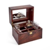 A MID-19TH CENTURY MAHOGANY DECANTER BOX