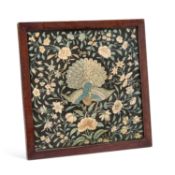 A CHINESE SILK EMBROIDERED PANEL