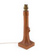 ROBERT THOMPSON OF KILBURN, A VINTAGE MOUSEMAN OAK TABLE LAMP