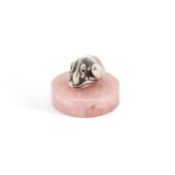 A CAST SILVER MODEL OF A MOUSE