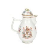 A CHINESE ARMORIAL PORCELAIN JUG AND COVER QIANLONG, CIRCA 1760
