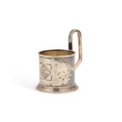 A LATE 19TH CENTURY RUSSIAN SILVER TEA-GLASS HOLDER