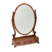 A LARGE GEORGIAN STYLE MAHOGANY TOILET MIRROR EARLY 20TH CENTURY