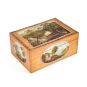 A GEORGE III SYCAMORE CASKET CIRCA 1790