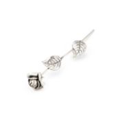 AN ITALIAN SILVER MODEL OF A ROSE