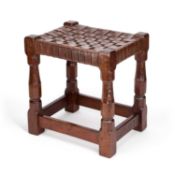 ROBERT THOMPSON OF KILBURN, AN EARLY MOUSEMAN OAK STOOL CIRCA 1930-40
