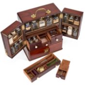 A 19TH CENTURY MAHOGANY APOTHECARY CABINET