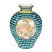 A VERY LARGE JAPANESE ENAMEL DECORATED PORCELAIN VASE