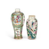 TWO 19TH CENTURY CHINESE FAMILLE ROSE PORCELAIN VASES