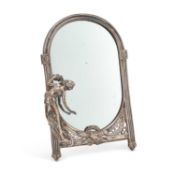 WMF (WÜRTTEMBERGISCHE METALLWARENFABRIK) AN ART NOUVEAU SILVER-PLATED EASEL MIRROR