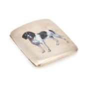 A CONTINENTAL 900 STANDARD SILVER AND ENAMEL CIGARETTE CASE