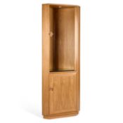 ERCOL A WINDSOR ELM FLOOR-STANDING CORNER CABINET