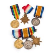 TWO FIRST WORLD WAR MEDAL TRIOS