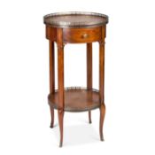 A PERIOD STYLE LEATHER-TOPPED WALNUT SIDE TABLE BY THEODORE ALEXANDER