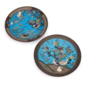 A PAIR OF JAPANESE CLOISONNÉ ENAMEL DISHES MEIJI PERIOD