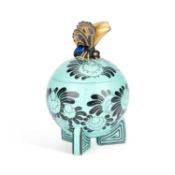 CARL NACKE FOR FRAUREUTH AN ART DECO GERMAN BUTTERFLY BOX AND COVER