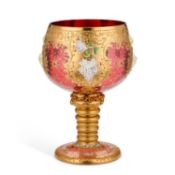 A LARGE VENETIAN GLASS PEDESTAL BOWL